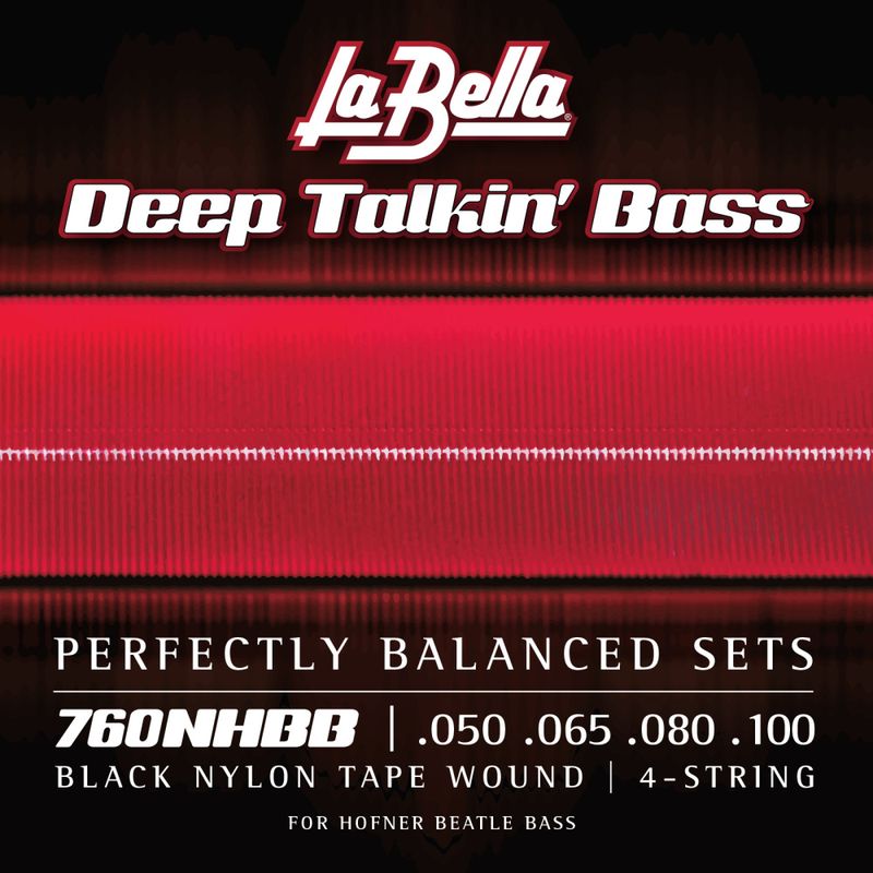 La Bella 760NHBB Beatle Bass Black Nylon Tape 50-100