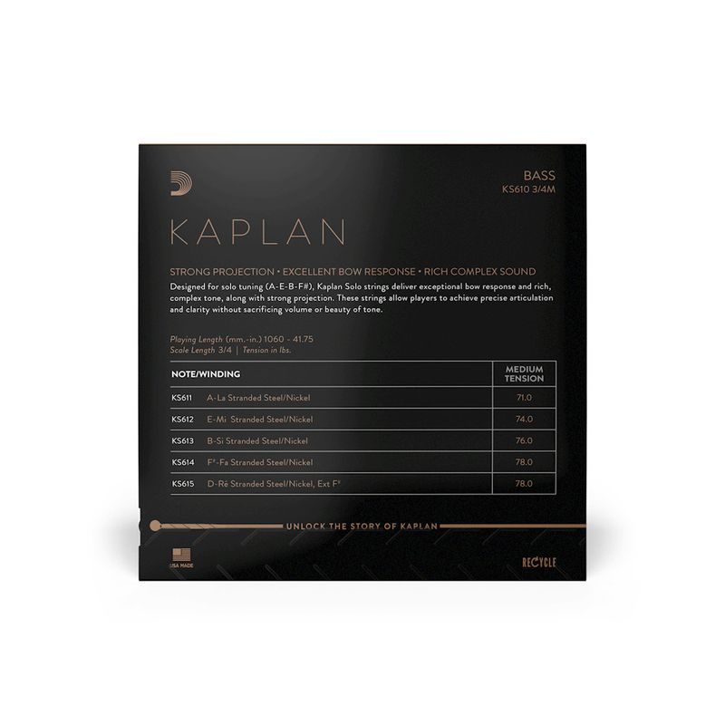 D'Addario KS610 Kaplan Solo 3/4M